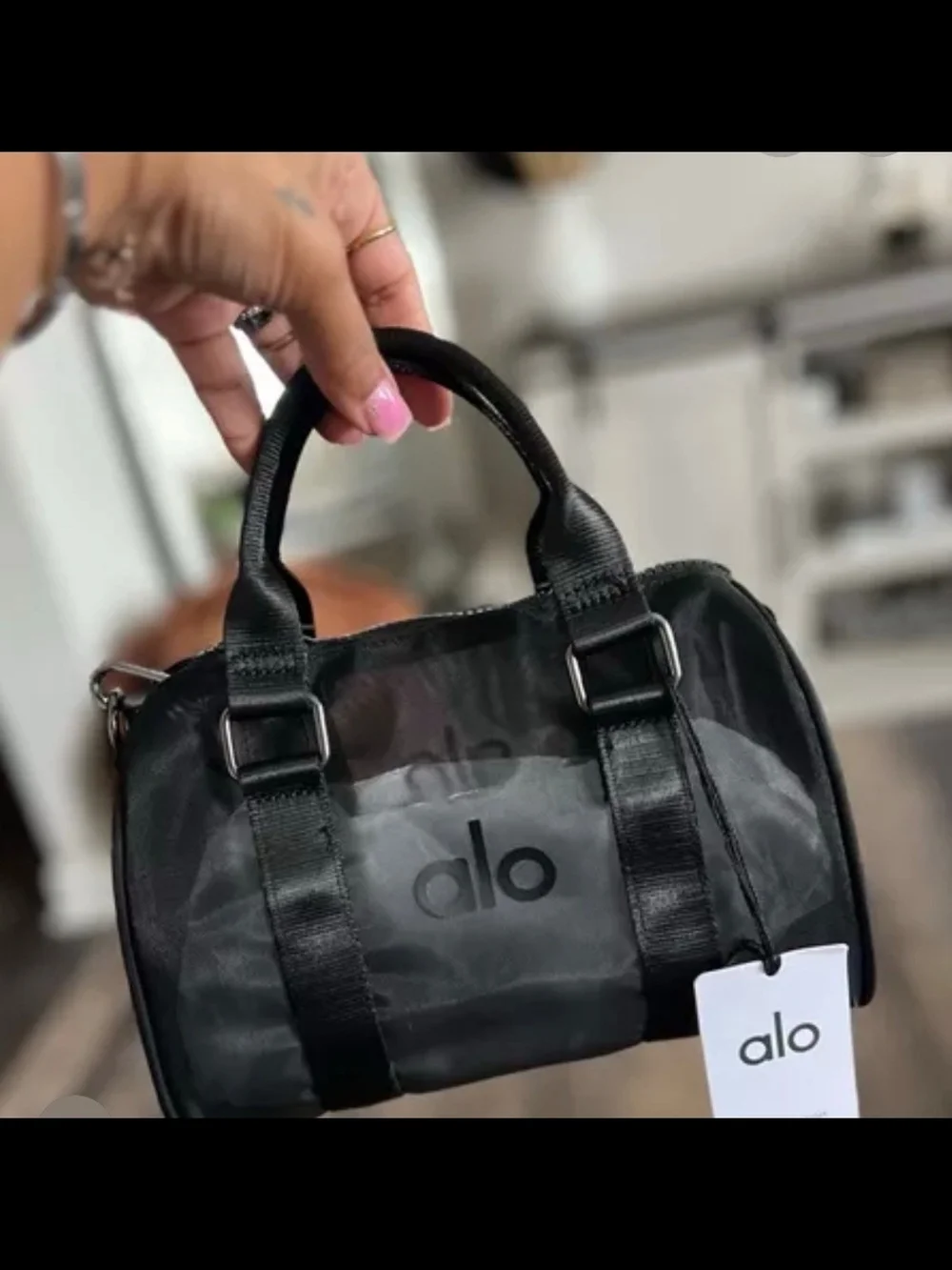ALO Yoga Mini Sheer Duffle Bag Black